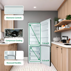 Equator Advanced Appliances 10.8-cu ft Standard-Depth Bottom-Freezer Refrigerator Stainless Steel ) Garage Ready ENERGY STAR Certified