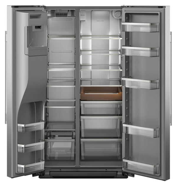 KitchenAid 20.85-cu ft Counter-Depth Side-by-Side Refrigerator with Ice Maker ,Water and Ice Dispenser ( Fingerprint Resistant Stainless Steel ) ENERGY STAR Certified