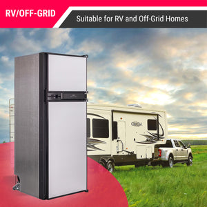 Equator Advanced Appliances RV 12V/DC OFF-GRID 10-cu ft Counter-Depth Top-Freezer Refrigerator Built-In ( Stainless )