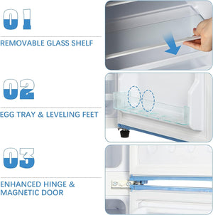 Runesay 3.5-cu ft with Freezer ( Blue ) Garage Ready