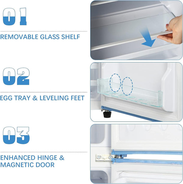 Runesay 3.5-cu ft with Freezer ( Blue ) Garage Ready