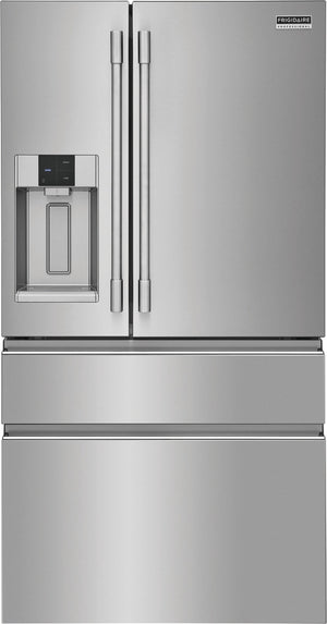 Frigidaire Professional Counter-Depth 21.4-cu ft 4 -Door French Door Refrigerator with Dual Ice Maker with Water and Ice Dispenser ( Smudge-Proof Stainless Steel ) ENERGY STAR Certified