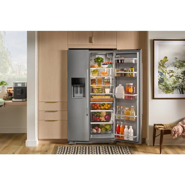 KitchenAid 20.85-cu ft Counter-Depth Side-by-Side Refrigerator with Ice Maker ,Water and Ice Dispenser ( Fingerprint Resistant Stainless Steel ) ENERGY STAR Certified
