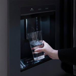 ZLINE KITCHEN & BATH Standard-Depth 28.9-cu ft 3 -Door French Door Refrigerator with Ice Maker with Water and Ice Dispenser ( Black Stainless Steel with Polished Gold Handle ) ENERGY STAR Certified