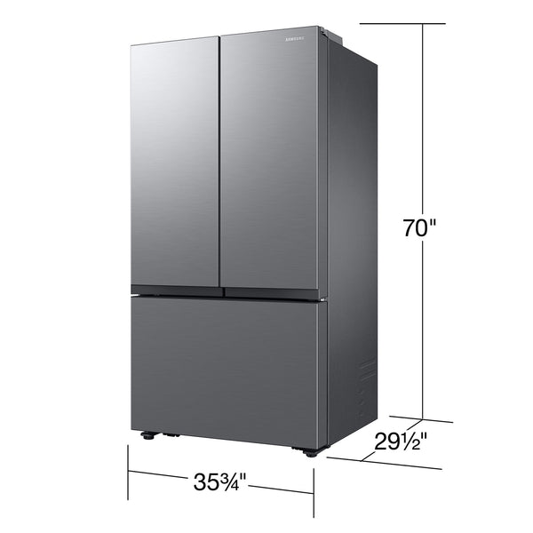 Samsung Counter-Depth Mega Capacity 27-cu ft 3 -Door Smart Compatible French Door Refrigerator with Dual Ice Maker ( Fingerprint Resistant Stainless Look ) ENERGY STAR Certified