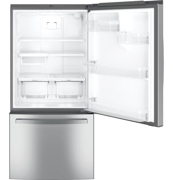 GE 24.9-Cu. Feet Standard-Depth Bottom-Freezer Refrigerator with Ice Maker ( Stainless steel ) ENERGY STAR Certified