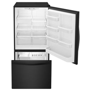 Whirlpool 18.7-cu ft Standard-Depth Bottom-Freezer Refrigerator with Ice Maker ( Black ) ENERGY STAR Certified