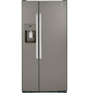 GE 23-cu ft Side-by-Side Refrigerator with Ice Maker ,Water and Ice Dispenser ( Slate )