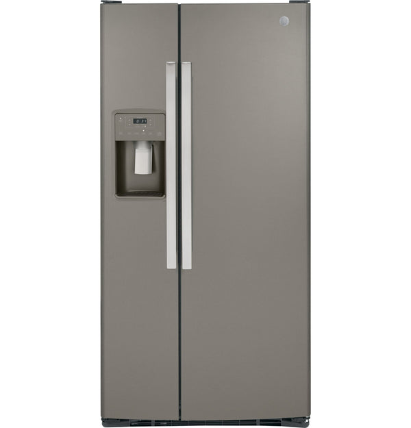 GE 23-cu ft Side-by-Side Refrigerator with Ice Maker ,Water and Ice Dispenser ( Slate )