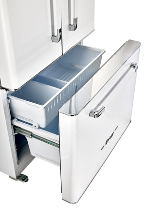 UNIQUE Classic Retro Counter-Depth 21.4-cu ft 3 -Door French Door Refrigerator with Ice Maker with Ice Dispenser ( Marshmallow White ) ENERGY STAR Certified