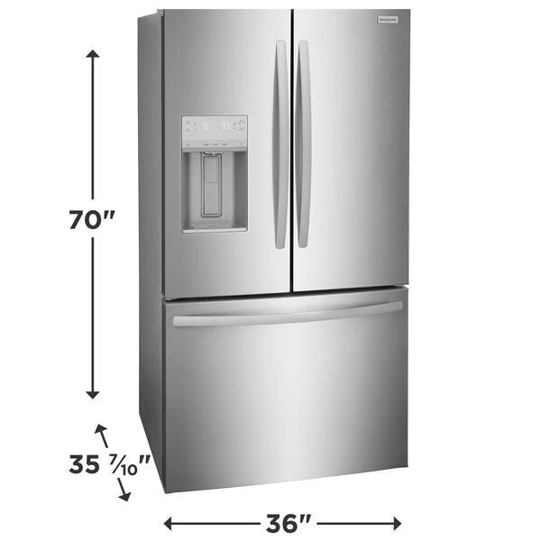 Frigidaire Standard-Depth 27.8-cu ft 3 -Door French Door Refrigerator with Ice Maker with Water and Ice Dispenser ( Fingerprint Resistant Stainless Steel ) ENERGY STAR Certified