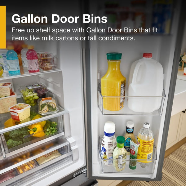 Whirlpool Standard-Depth 29.58-cu ft 3 -Door French Door Refrigerator with Ice Maker with Water and Ice Dispenser ( Fingerprint Resistant Stainless Finish ) ENERGY STAR Certified