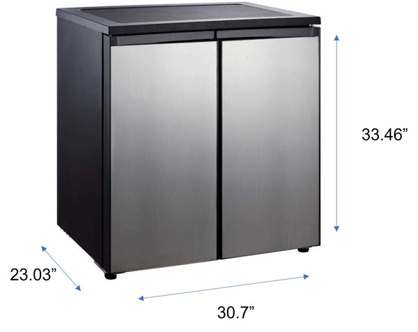 undefined 5.5-cu ft Mini Fridge with Freezer ( Black Cabinet with Silver Doors )
