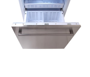 Kucht Counter-Depth 19.8-cu ft 3 -Door Built-In French Door Refrigerator with Ice Maker with Water and Ice Dispenser ( White ) ENERGY STAR Certified