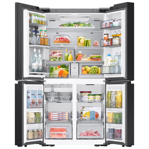 Samsung Bespoke Counter-Depth Beverage Center 23.5-cu ft 4 -Door Smart Compatible French Door Refrigerator with Dual Ice Maker with Water Dispenser and Door within Door ( Stainless Steel ) ENERGY STAR Certified