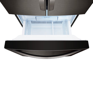 LG Standard-Depth 21.8-cu ft 3 -Door French Door Refrigerator with Ice Maker ( Black stainless steel )