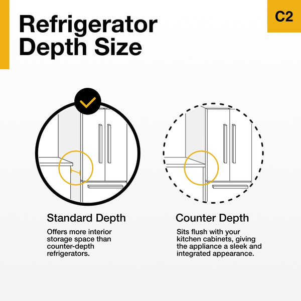 Whirlpool Standard-Depth 26-cu ft 4 -Door French Door Refrigerator with Ice Maker with Water and Ice Dispenser ( Fingerprint Resistant Stainless Steel )