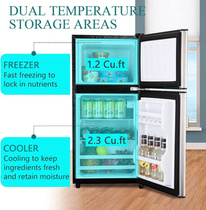 Runesay 3.5-cu ft with Freezer ( Silver ) Garage Ready