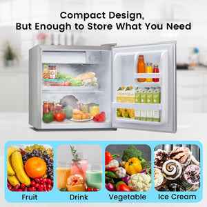 COWSAR 1.4-cu ft Mini Fridge with Freezer ( Gray ) Garage Ready