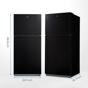 Midea Fingerprint Resistant 20.5-cu ft Top-Freezer Refrigerator ( Black ) Garage Ready ENERGY STAR Certified