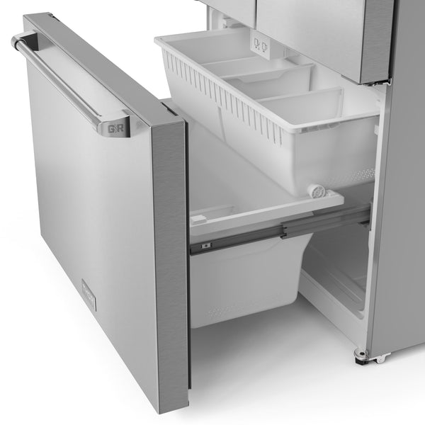 Thor Kitchen Counter-Depth Gordon Ramsay Series 20.3-cu ft 3 -Door French Door Refrigerator with Ice Maker with Ice Dispenser ( Stainless steel ) ENERGY STAR Certified