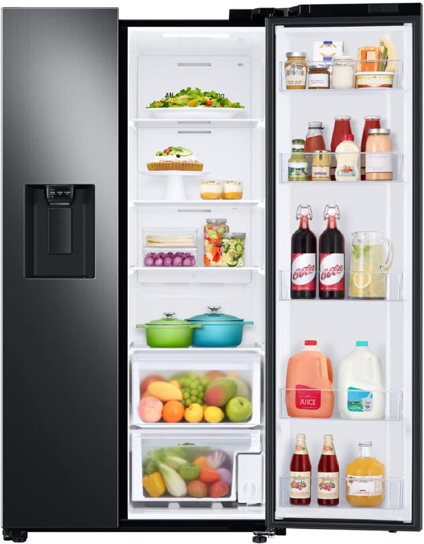 Samsung 27.4-cu ft Side-by-Side Refrigerator with Ice Maker ,Water and Ice Dispenser ( Fingerprint Resistant Black Stainless Steel )