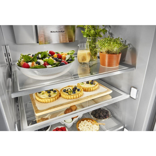 KitchenAid 30-cu ft Counter-Depth Side-by-Side Refrigerator Built-In with Ice Maker ( Stainless Steel with PrintShield Finish )