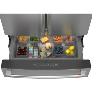 Cafe Counter-Depth 23.2-cu ft 4 -Door Smart Compatible French Door Refrigerator with Ice Maker with Water Dispenser ( Stainless Steel ) ENERGY STAR Certified