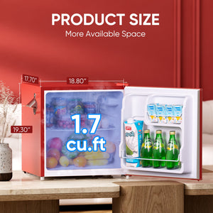 Upstreman 1.7-cu ft Retro Mini Fridge(Red)ENERGY STAR