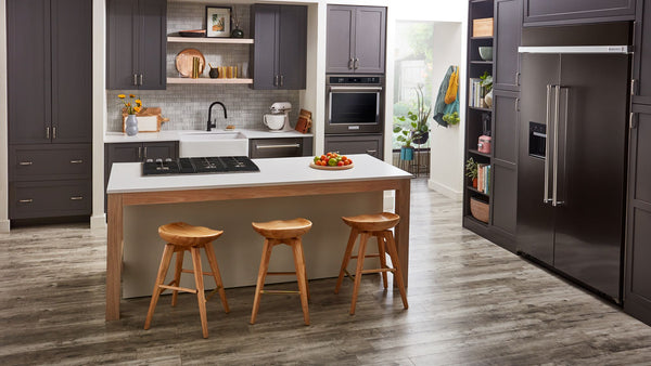 KitchenAid 25.1-cu ft Counter-Depth Side-by-Side Refrigerator Built-In ,Water and Ice Dispenser ( Black Stainless Steel with PrintShield Finish ) ENERGY STAR Certified