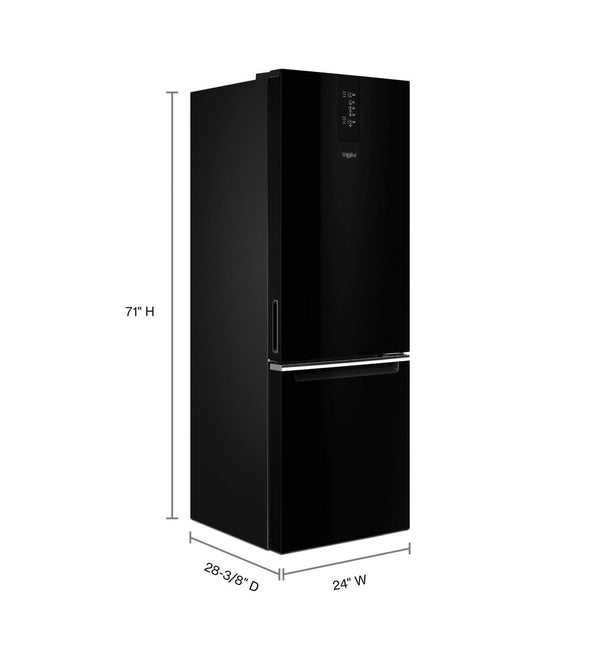 Whirlpool Garage-Ready 12.9-cu ft Counter-Depth Bottom-Freezer Refrigerator Ice Maker Optional (sold separately) ( Black ) Garage Ready