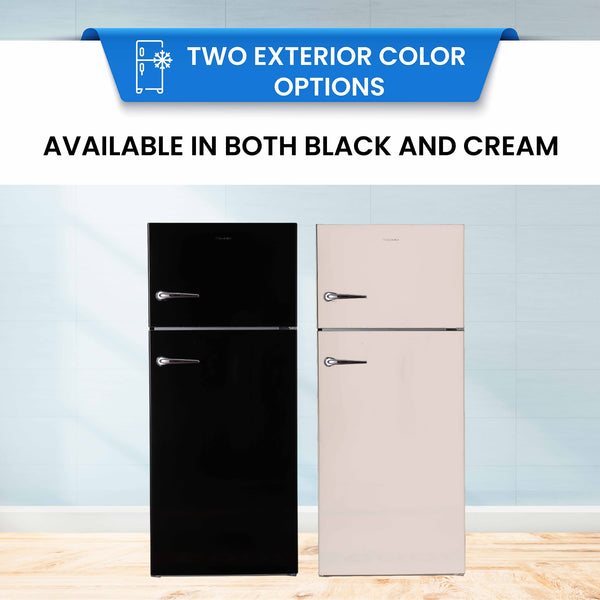 ConServ 18-cu ft Counter-Depth Top-Freezer Refrigerator with Ice Maker ( Cream )