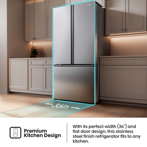 Hisense PureFlat Standard-Depth 26.6-cu ft 3 -Door French Door Refrigerator with Ice Maker with Water Dispenser ( Fingerprint resistant stainless steel ) ENERGY STAR Certified