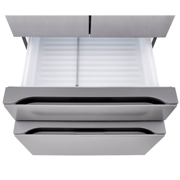 LG Counter-Depth 25.5-cu ft 4 -Door Smart Compatible French Door Refrigerator with Ice Maker with Water Dispenser ( PrintProof Stainless Steel ) ENERGY STAR Certified