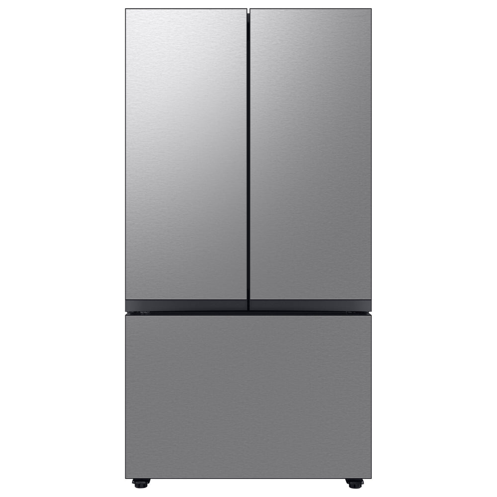 Samsung Bespoke Counter-Depth 24-cu ft 3 -Door Smart Compatible French Door Refrigerator with Dual Ice Maker with Water Dispenser ( Stainless Steel - All Panels ) ENERGY STAR Certified