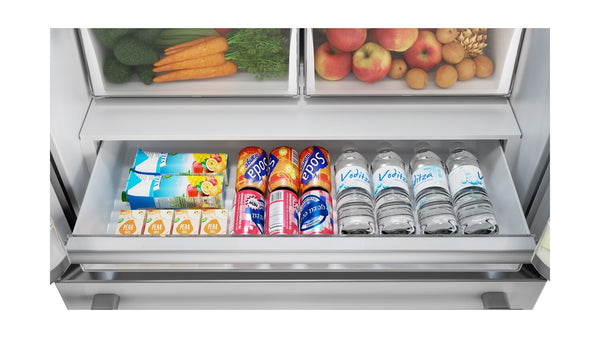 Sharp Counter-Depth 22.5-cu ft 4 -Door French Door Refrigerator with Ice Maker ( Stainless steel ) ENERGY STAR Certified