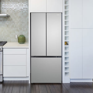 Cosmo Counter-Depth 17.5-cu ft 3 -Door French Door Refrigerator with Ice Maker ( Stainless Steel ) ENERGY STAR Certified