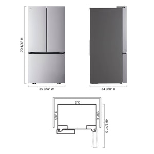 LG Standard-Depth 31.7-cu ft 3 -Door Smart Compatible French Door Refrigerator with Ice Maker with Water Dispenser ( PrintProof Stainless Steel ) ENERGY STAR Certified
