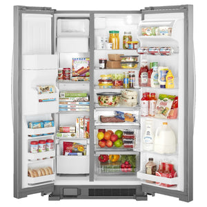 Whirlpool In Door Can Caddy 21.4-cu ft Side-by-Side Refrigerator with Ice Maker ,Water and Ice Dispenser ( Fingerprint Resistant Stainless Steel )