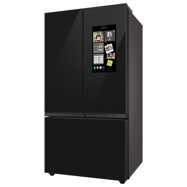 Samsung Bespoke 3-Door French Door Counter-Depth Black Smart Hub Refrigerator (2 Panels Sold Separately)