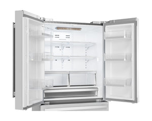 Sharp Counter-Depth 22.5-cu ft 4 -Door French Door Refrigerator with Ice Maker ( Stainless steel ) ENERGY STAR Certified