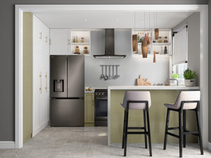 LG Standard-Depth 24.5-cu ft 3 -Door Smart Compatible French Door Refrigerator with Dual Ice Maker with Water and Ice Dispenser ( PrintProof Black Stainless Steel ) ENERGY STAR Certified