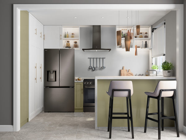 LG Standard-Depth 24.5-cu ft 3 -Door Smart Compatible French Door Refrigerator with Dual Ice Maker with Water and Ice Dispenser ( PrintProof Black Stainless Steel ) ENERGY STAR Certified