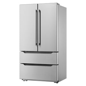 Cosmo Counter-Depth 22.5-cu ft 4 -Door French Door Refrigerator with Ice Maker ( Stainless Steel ) ENERGY STAR Certified