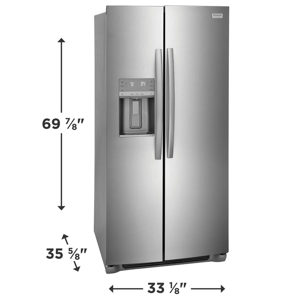 Frigidaire Gallery 22.3-cu ft Side-by-Side Refrigerator with Ice Maker ,Water and Ice Dispenser ( Fingerprint Resistant Stainless Steel ) ENERGY STAR Certified