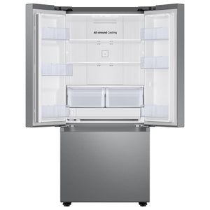 Samsung Standard-Depth 22-cu ft 3 -Door Smart Compatible French Door Refrigerator with Ice Maker with Water Dispenser ( Fingerprint Resistant Stainless Steel ) ENERGY STAR Certified