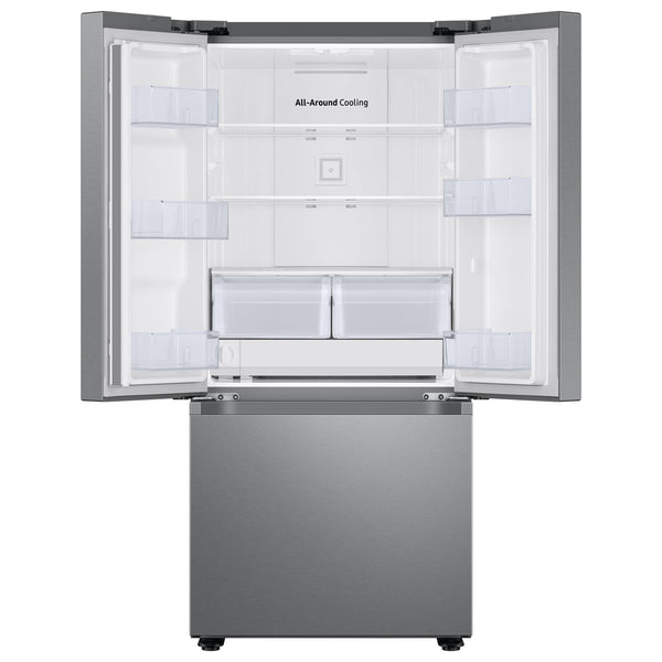 Samsung Standard-Depth 22-cu ft 3 -Door Smart Compatible French Door Refrigerator with Ice Maker with Water Dispenser ( Fingerprint Resistant Stainless Steel ) ENERGY STAR Certified