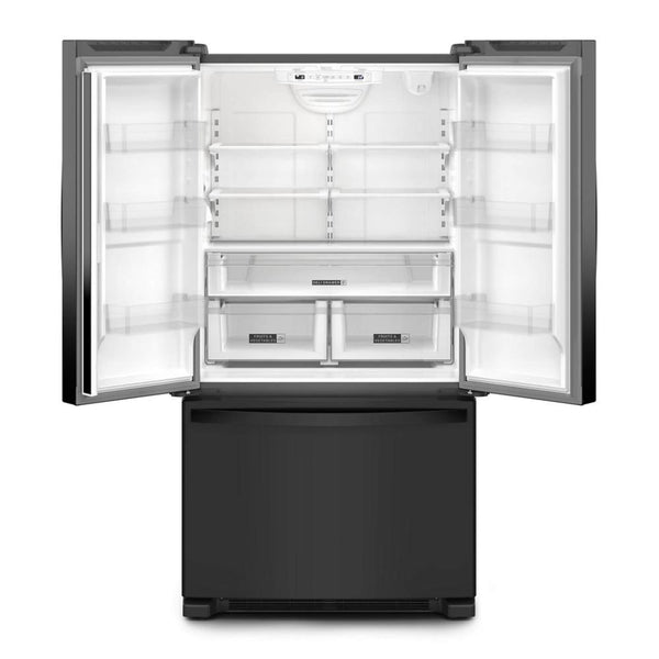 Whirlpool Counter-Depth 20-cu ft 3 -Door French Door Refrigerator with Ice Maker ( Black ) ENERGY STAR Certified