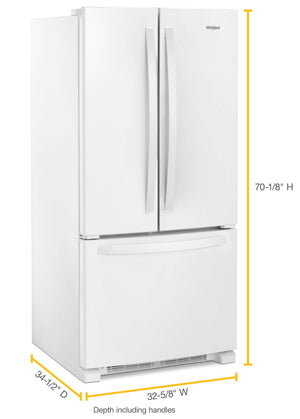 Whirlpool Standard-Depth 22.1-cu ft 3 -Door French Door Refrigerator ( White ) ENERGY STAR Certified