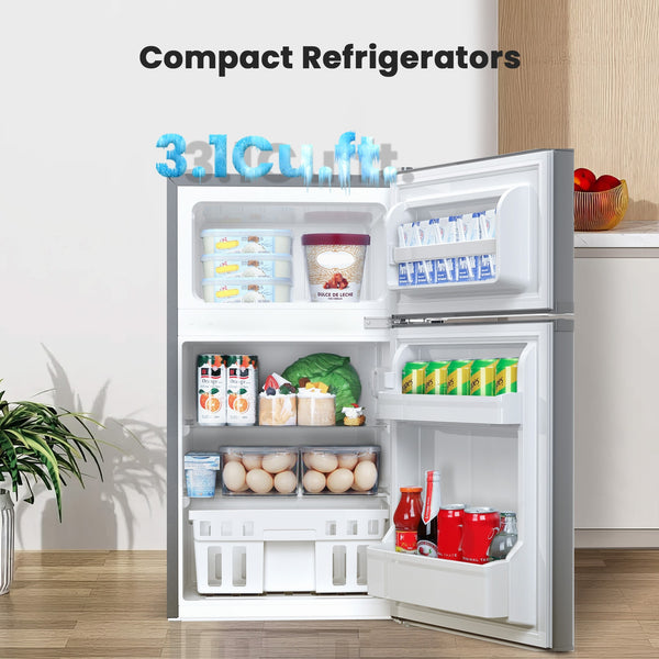 COWSAR 3.1-cu ft Mini Fridge with Freezer ( Grey )